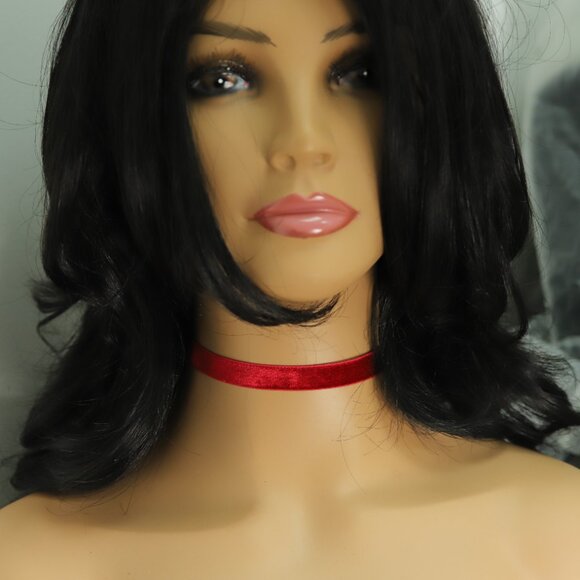 Red Velvet Choker Japanese velvet Adjustable Necklace red Chokers (#58) - Picture 8 of 11